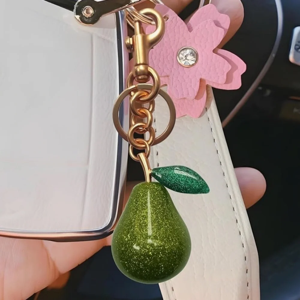 Green pear bag charm that looks cute on your coach bag